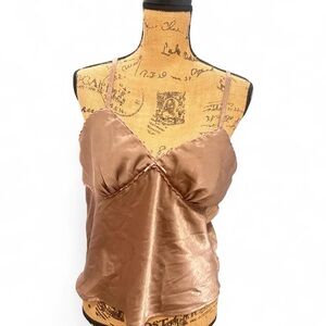 No Boundaries Champagne Satin Cami Top